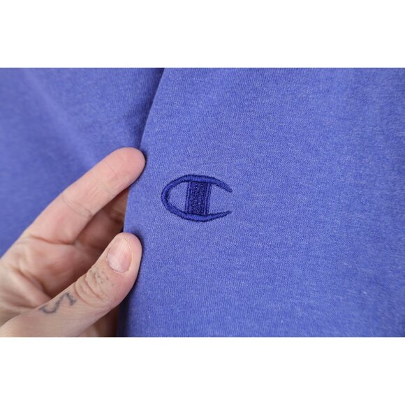 Vintage 90s Champion Mens Size Large Faded Monochrome Heavyweight T-Shirt Blue - Picture 4 of 12